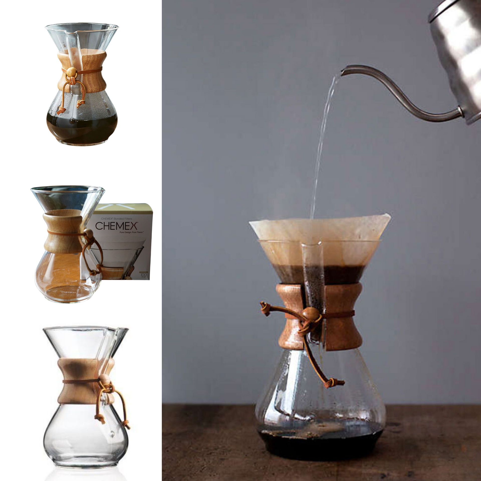 Chemex Coffee Urn Vintage Coffee Glass Chemex Classic 6-Cup Pour